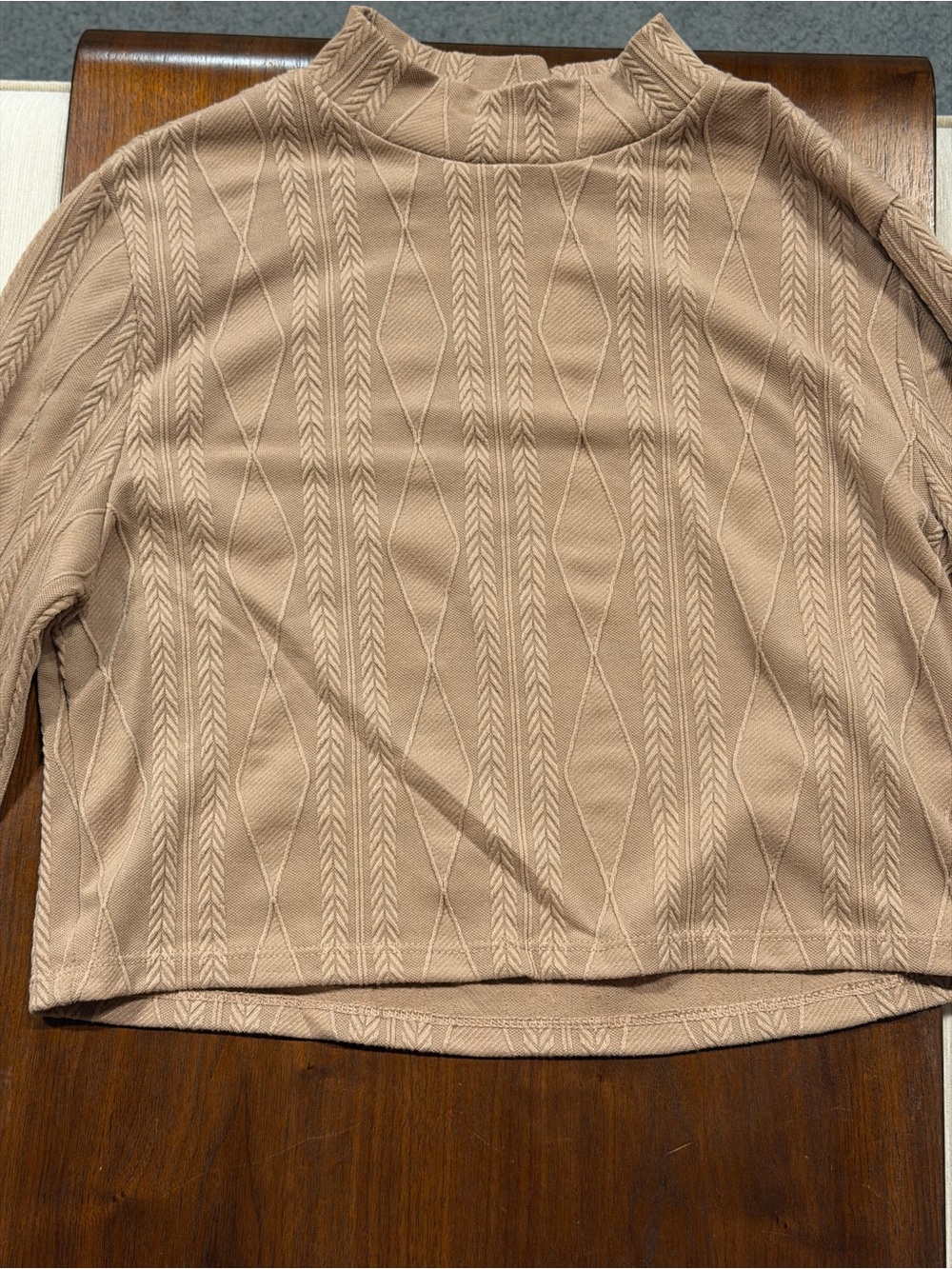 NWT Hunter & Brown Beige Cable Knit Crop Top & Wide Leg Pants Matching Set L - Picture 3 of 7